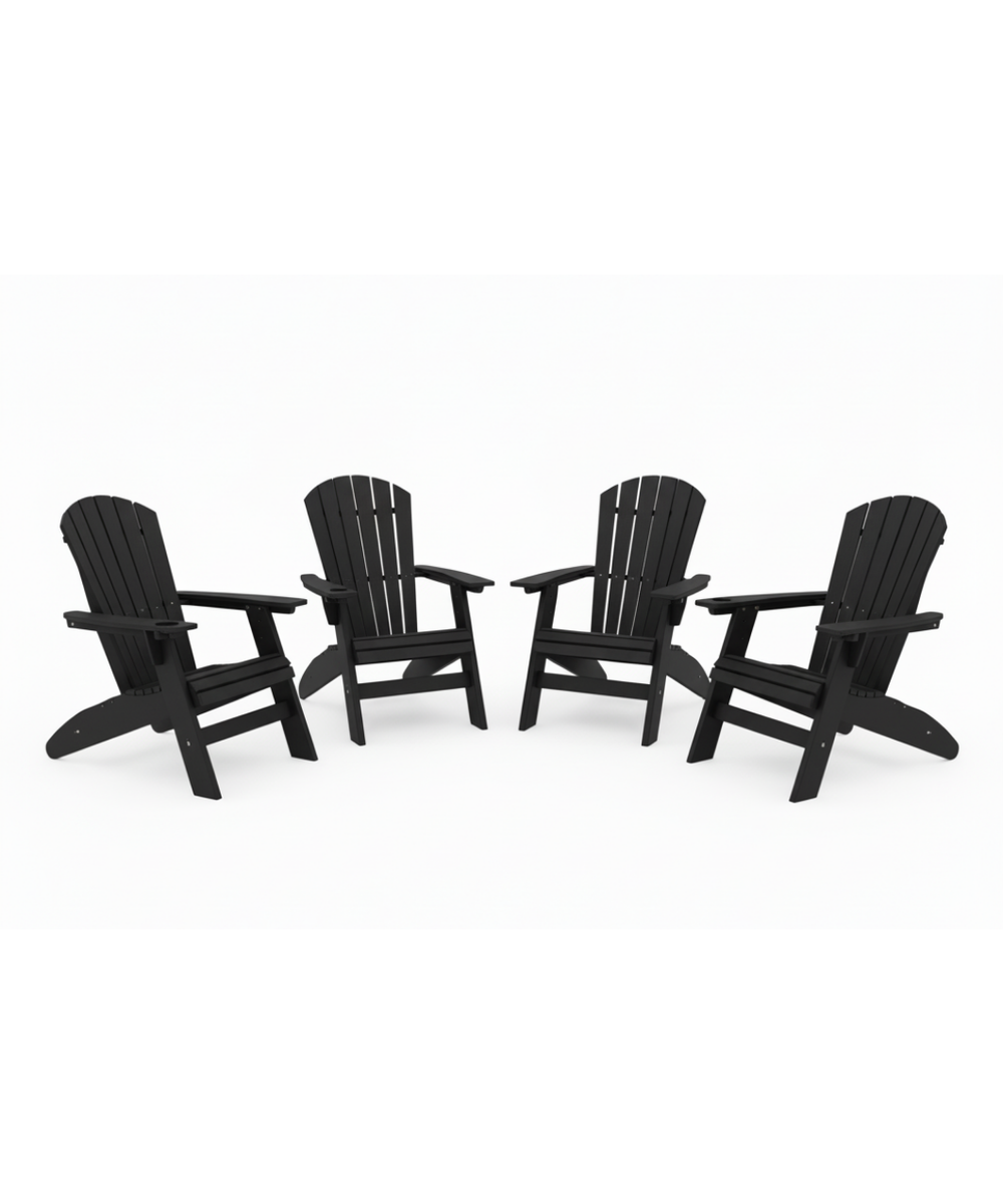 St. Simons 4-Piece Curved-Back Adirondack Chair Set – SoPoly