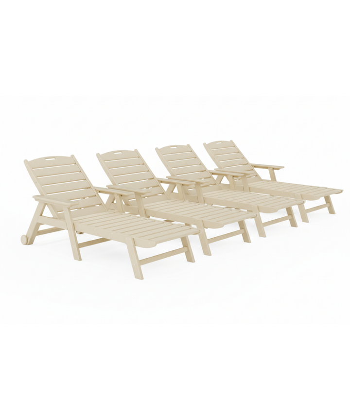 4pc St. Simons Flat Chaise Lounge Set