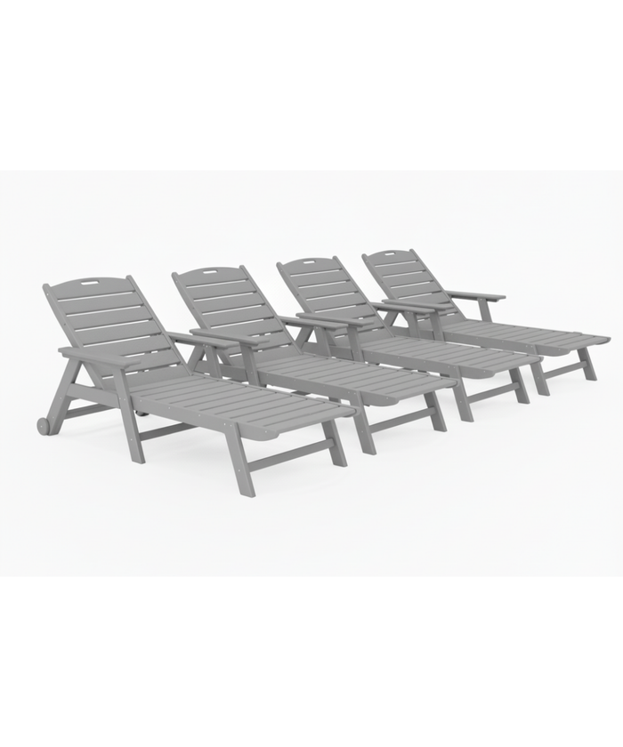 St. Simons 4-Piece Flat Chaise Lounge Set