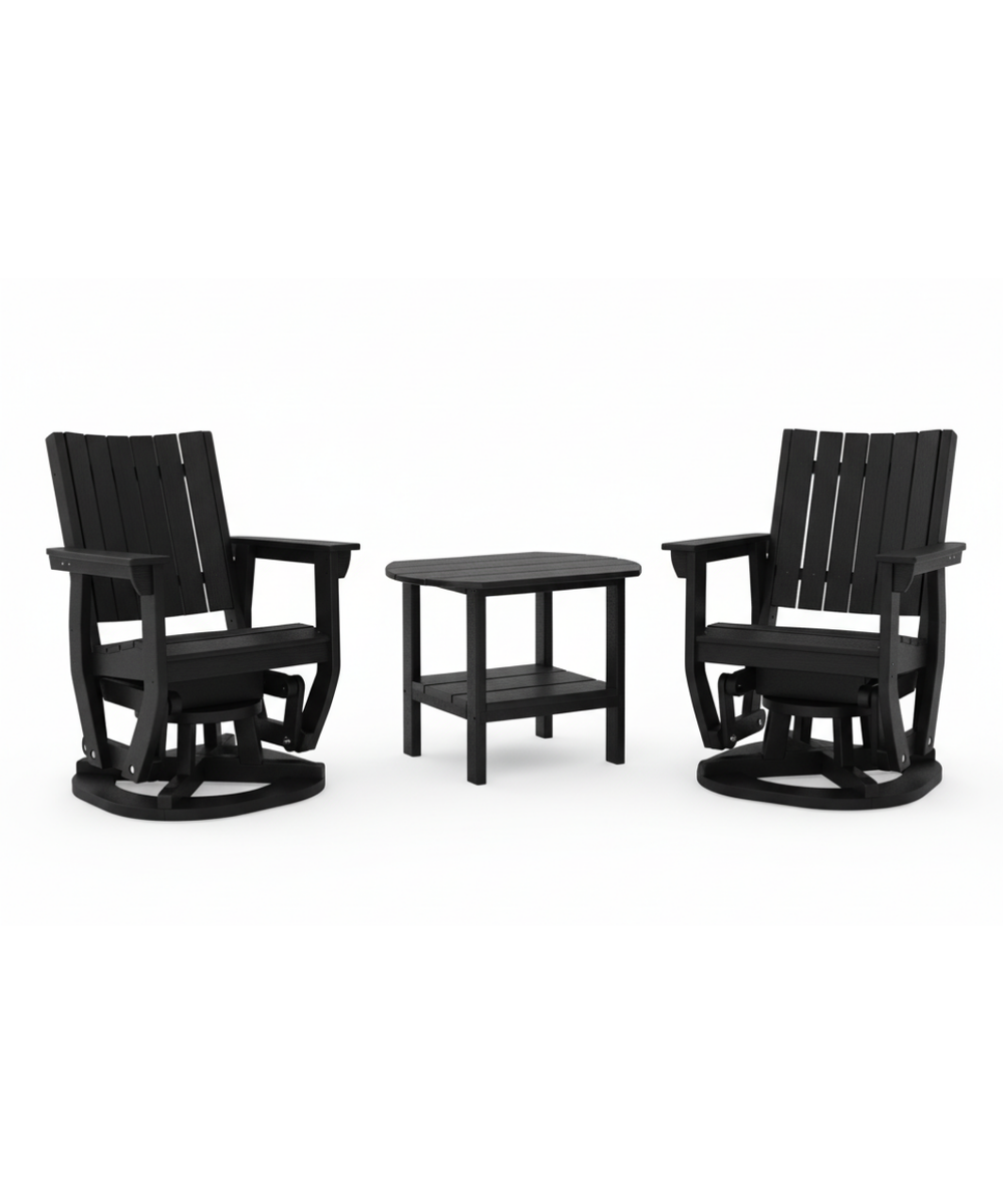 Callaway 3-Piece Swivel Glider Set with Side Table – SoPoly