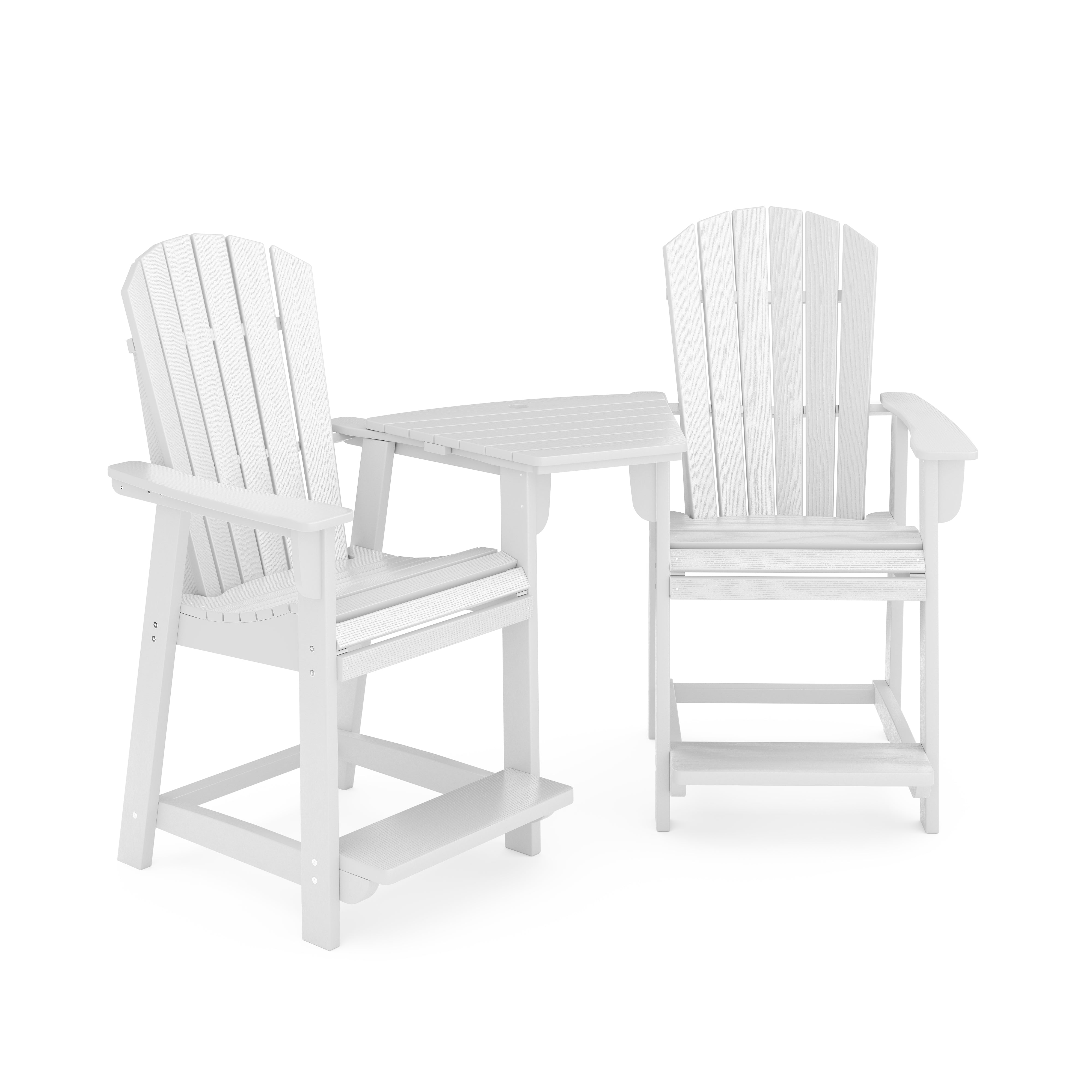 3pc St. Simons Fan Back Counter Chair Tete-a-Tete Set