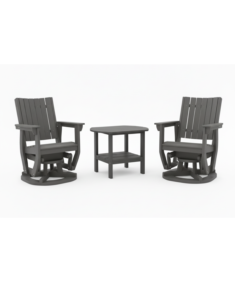Callaway 3-Piece Swivel Glider Set with Side Table – SoPoly