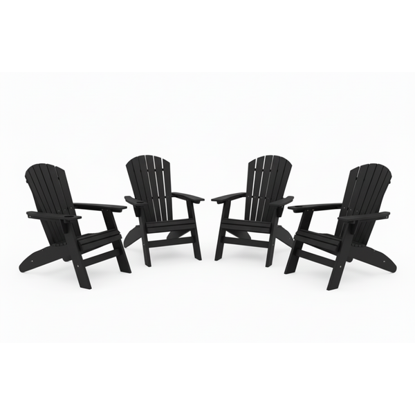 St. Simons 4-Piece Curved-Back Adirondack Chair Set | SoPoly