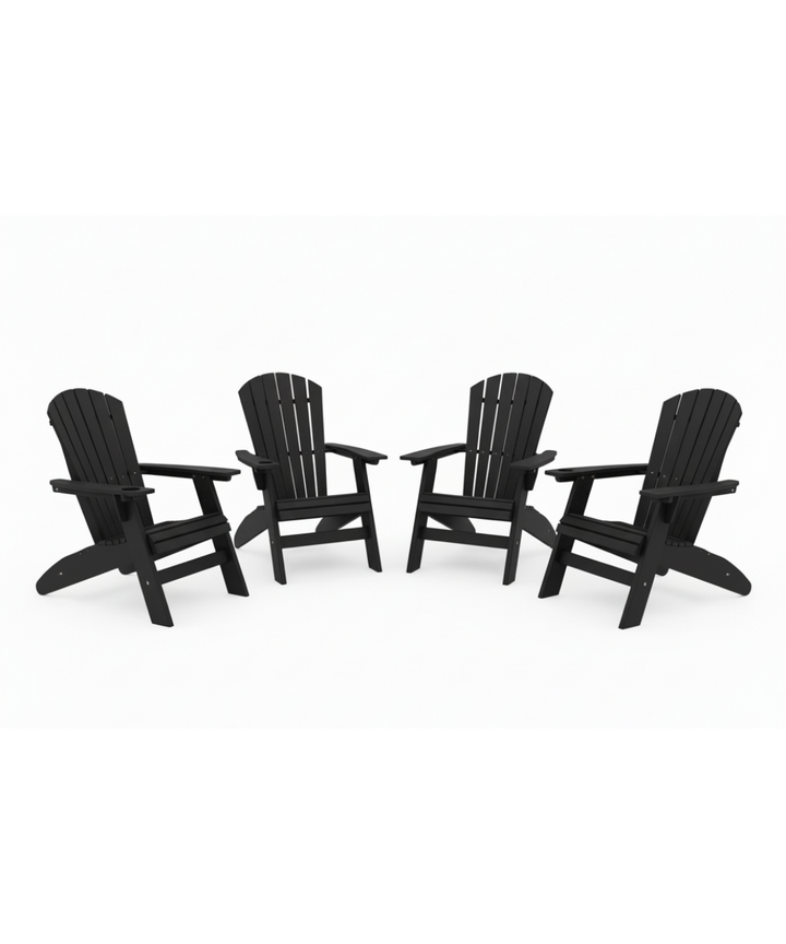 4pc St. Simons Curved Back Adirondack Chair Set