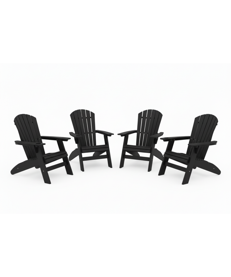 St. Simons 4-Piece Curved-Back Adirondack Chair Set