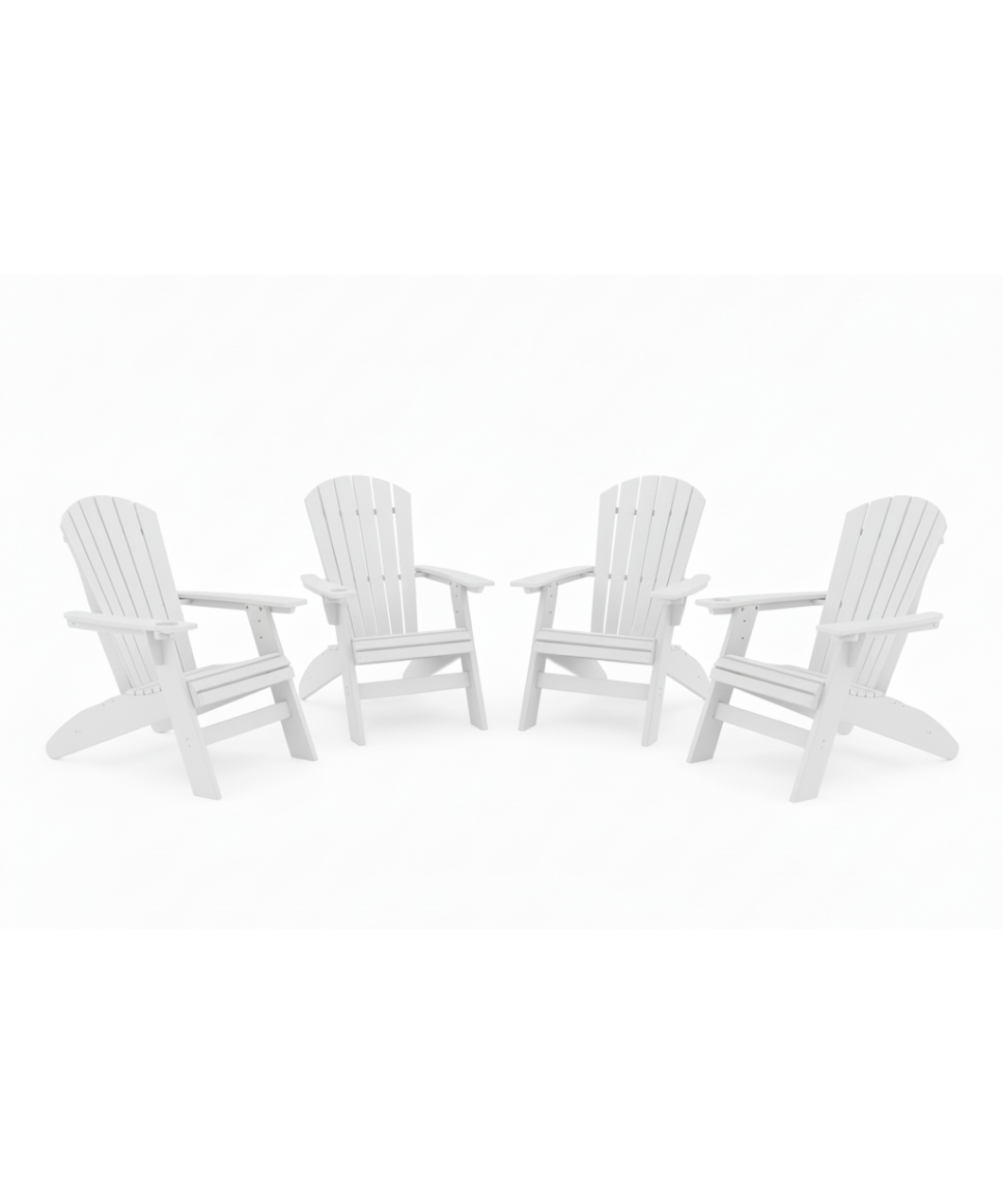 4pc St. Simons Curved Back Adirondack Chair Set