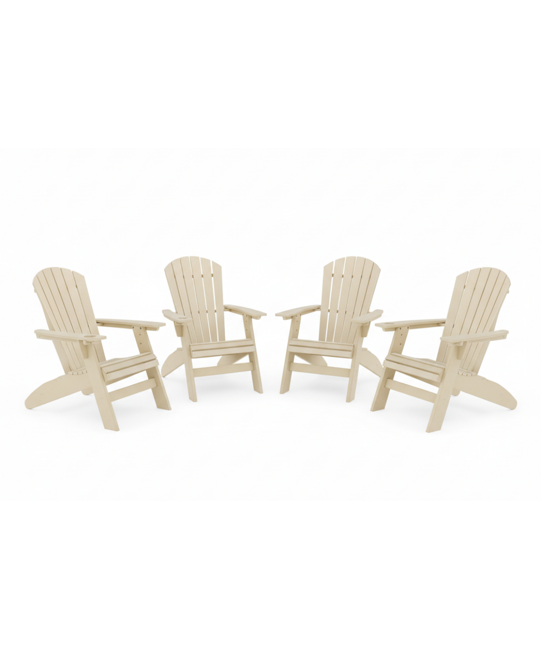 4pc St. Simons Curved Back Adirondack Chair Set