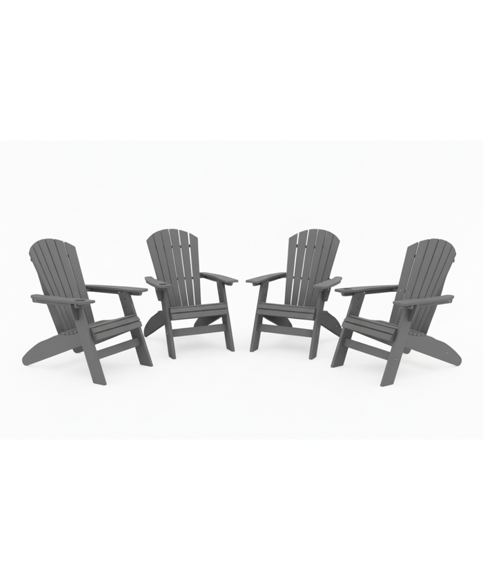 St. Simons 4-Piece Curved-Back Adirondack Chair Set