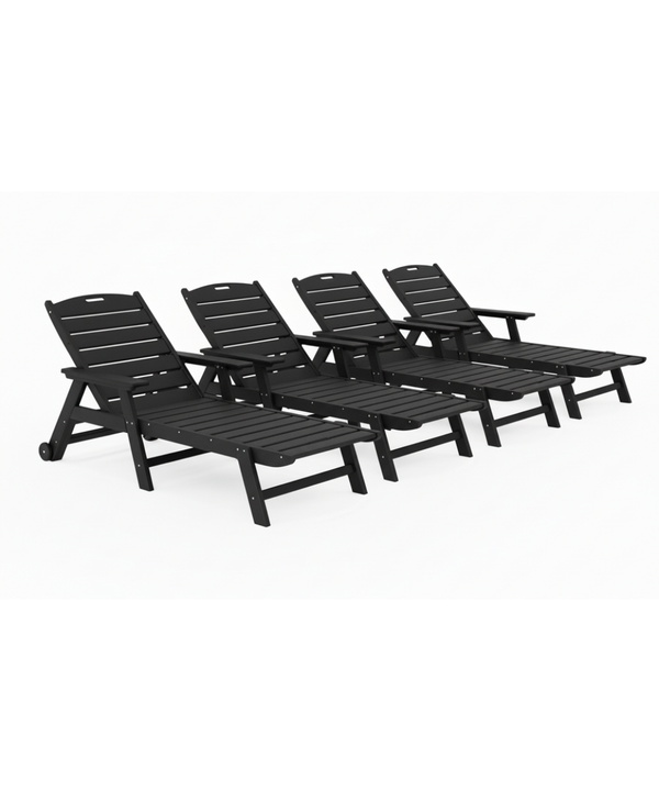 St. Simons 4-Piece Flat Chaise Lounge Set