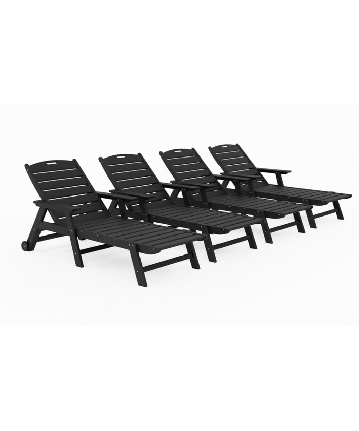 St. Simons 4-Piece Flat Chaise Lounge Set