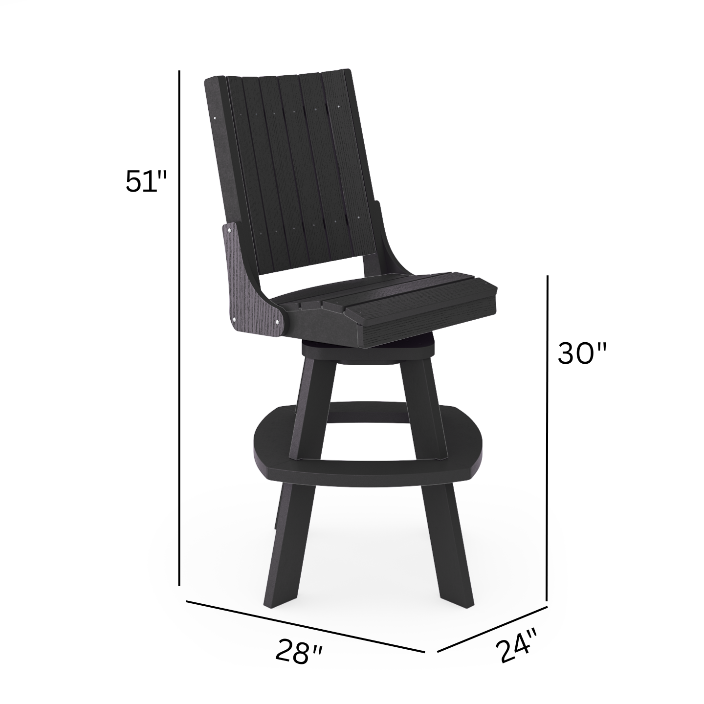 Callaway Armless Swivel Bar Chair