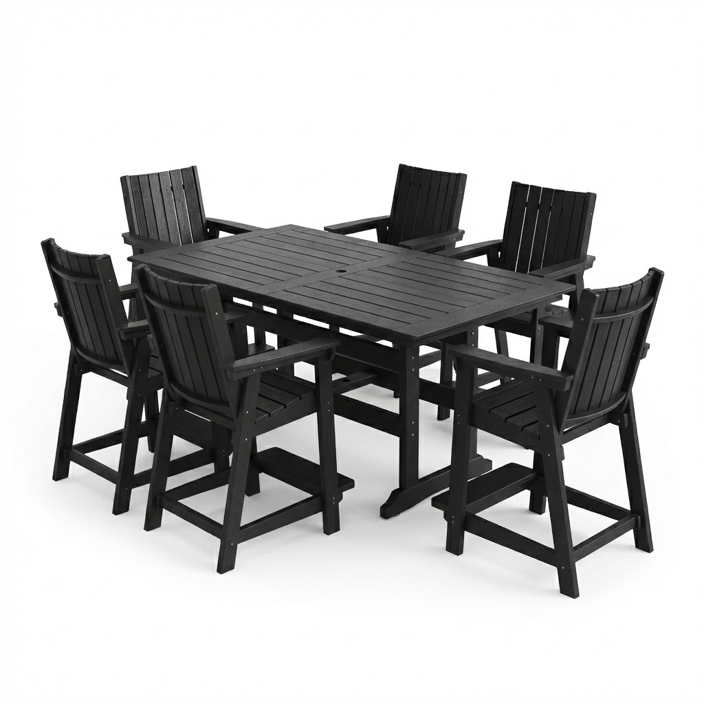 Callaway 7-Piece Farmhouse Counter-Height Dining Set