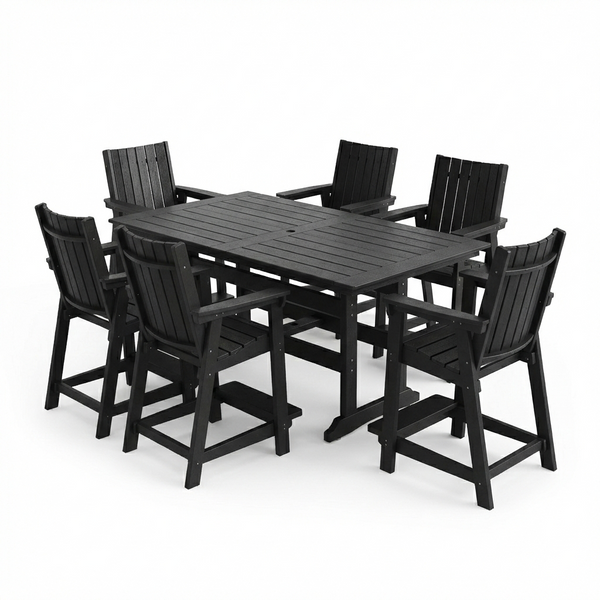 Callaway 7-Piece Farmhouse Counter-Height Dining Set