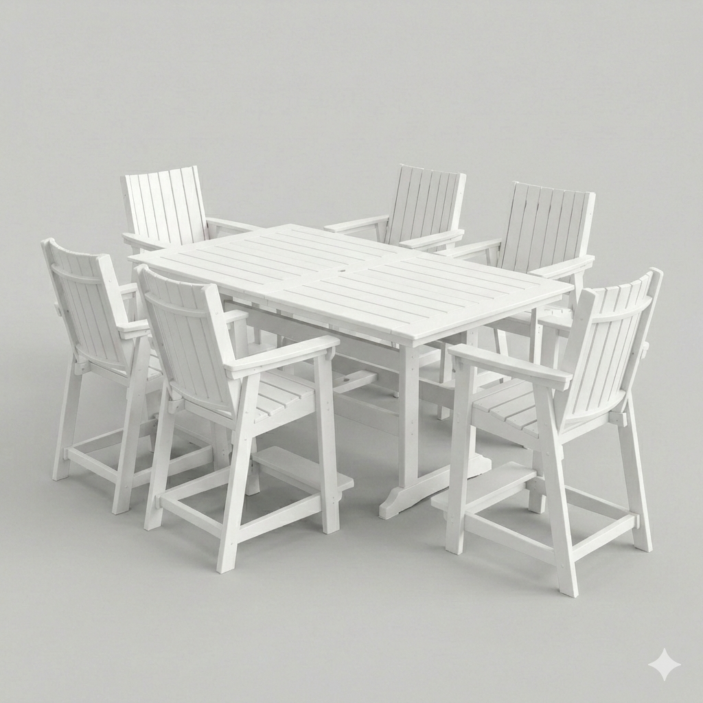 Callaway 7-Piece Farmhouse Counter-Height Dining Set