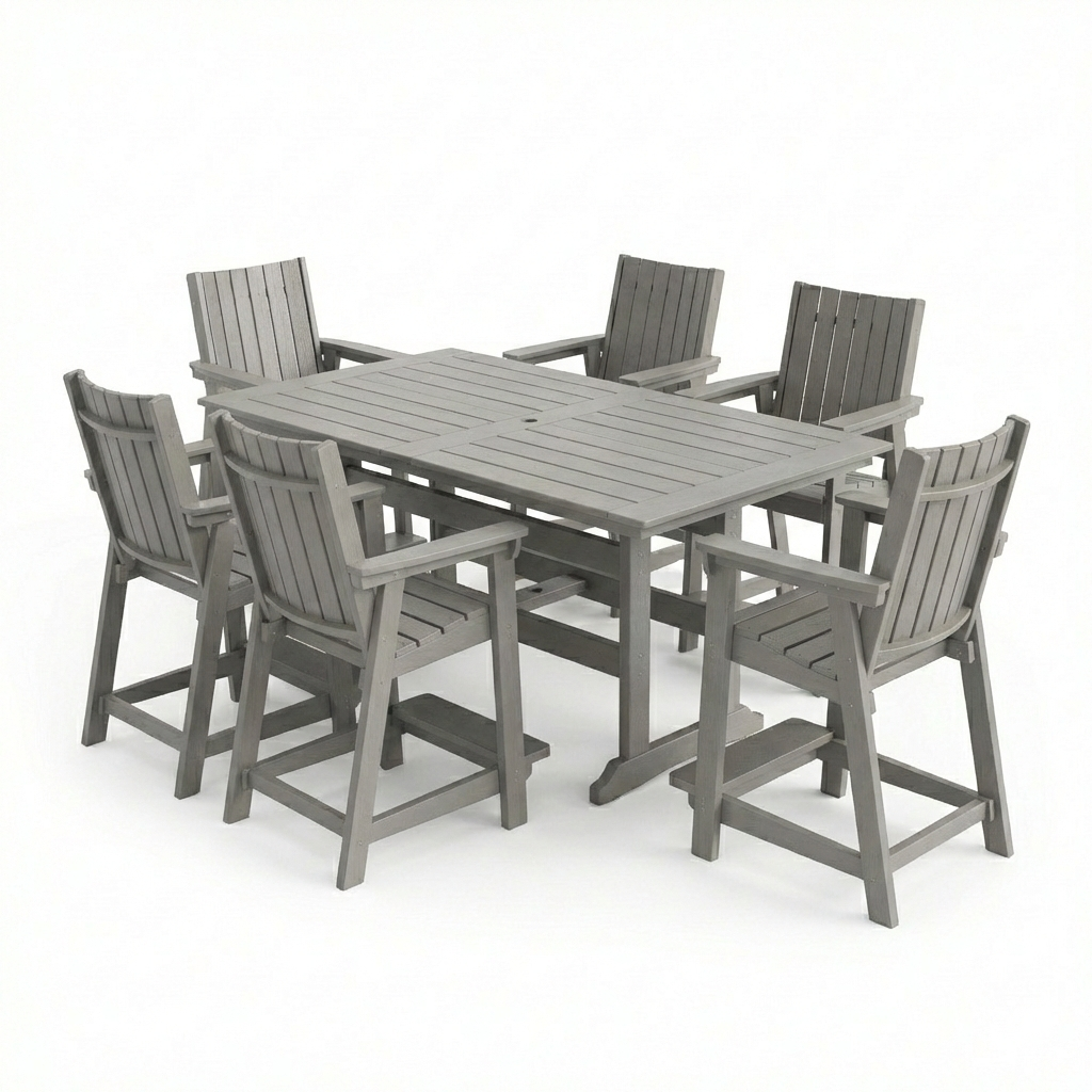 Callaway 7-Piece Farmhouse Counter-Height Dining Set