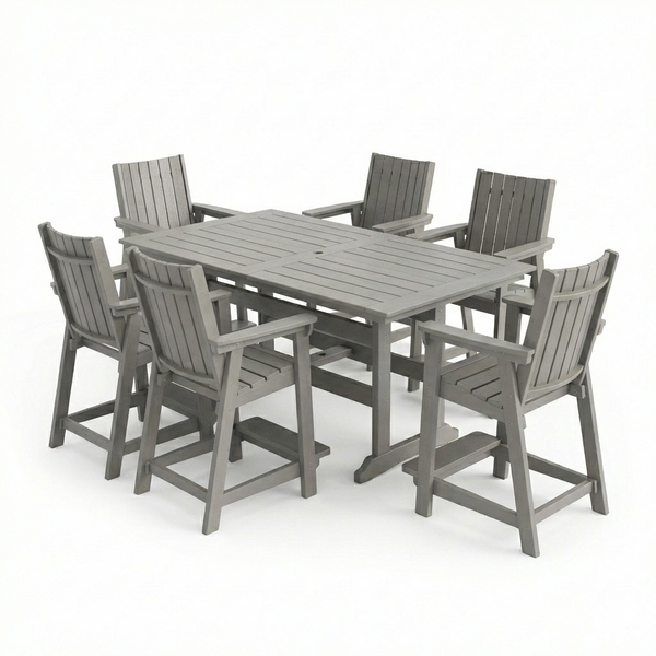 Callaway 7-Piece Farmhouse Counter-Height Dining Set