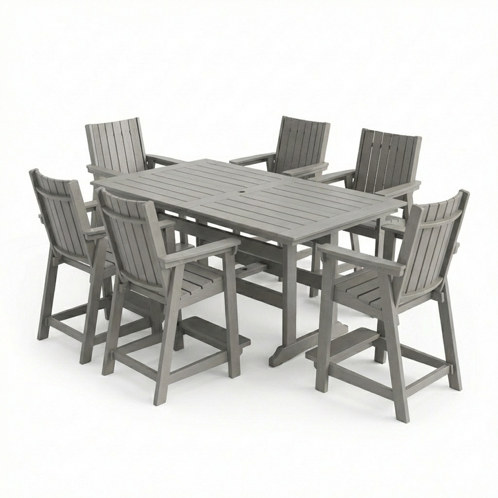 Callaway 7-Piece Farmhouse Counter-Height Dining Set
