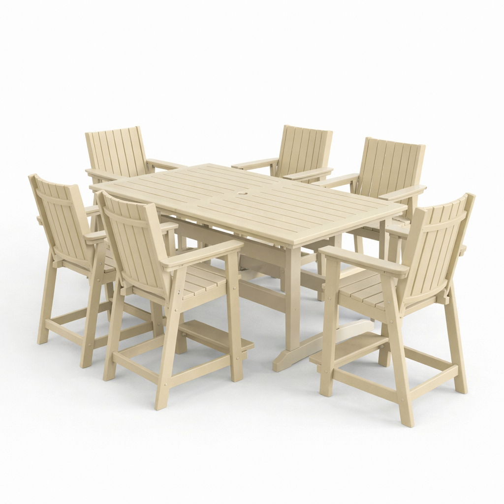 Callaway 7-Piece Farmhouse Counter-Height Dining Set