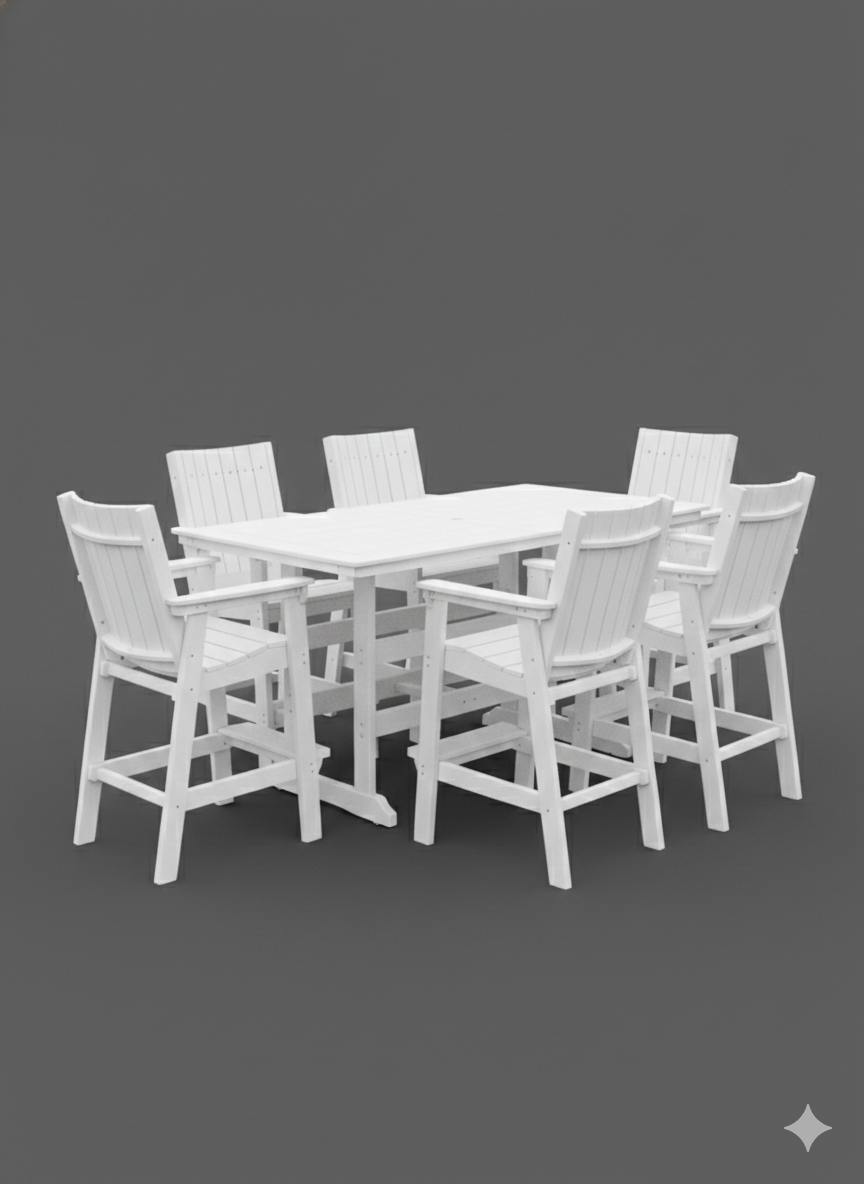 Callaway 7-Piece Farmhouse Bar-Height Dining Set