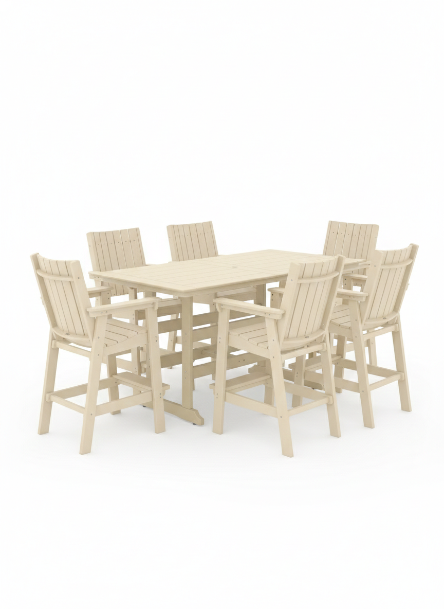 Callaway 7-Piece Farmhouse Bar-Height Dining Set