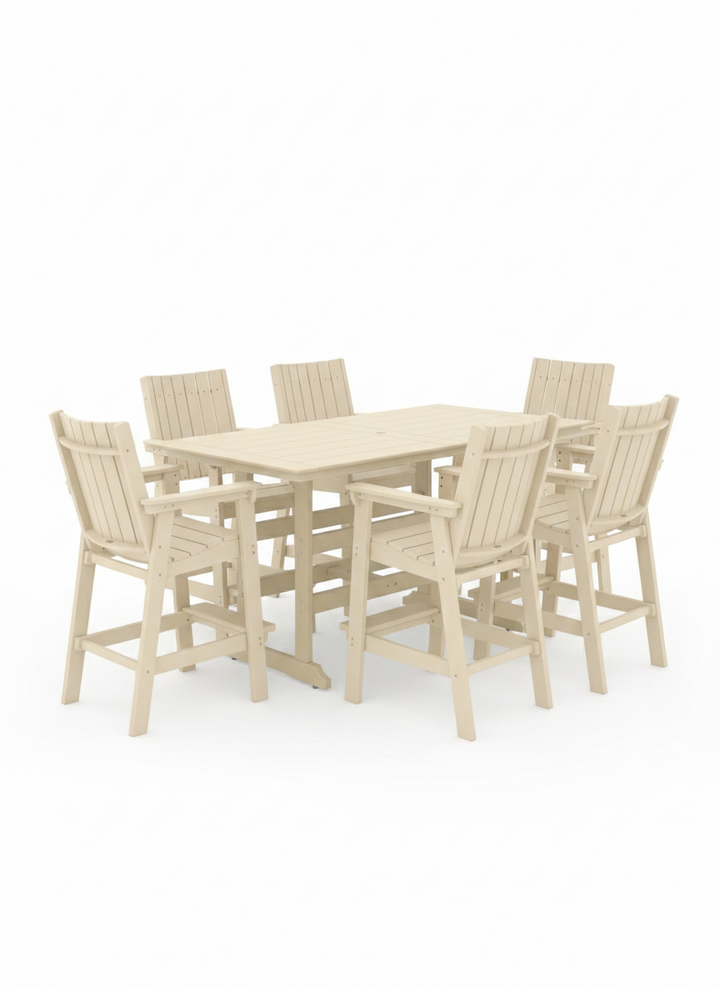 Callaway 7-Piece Farmhouse Bar-Height Dining Set