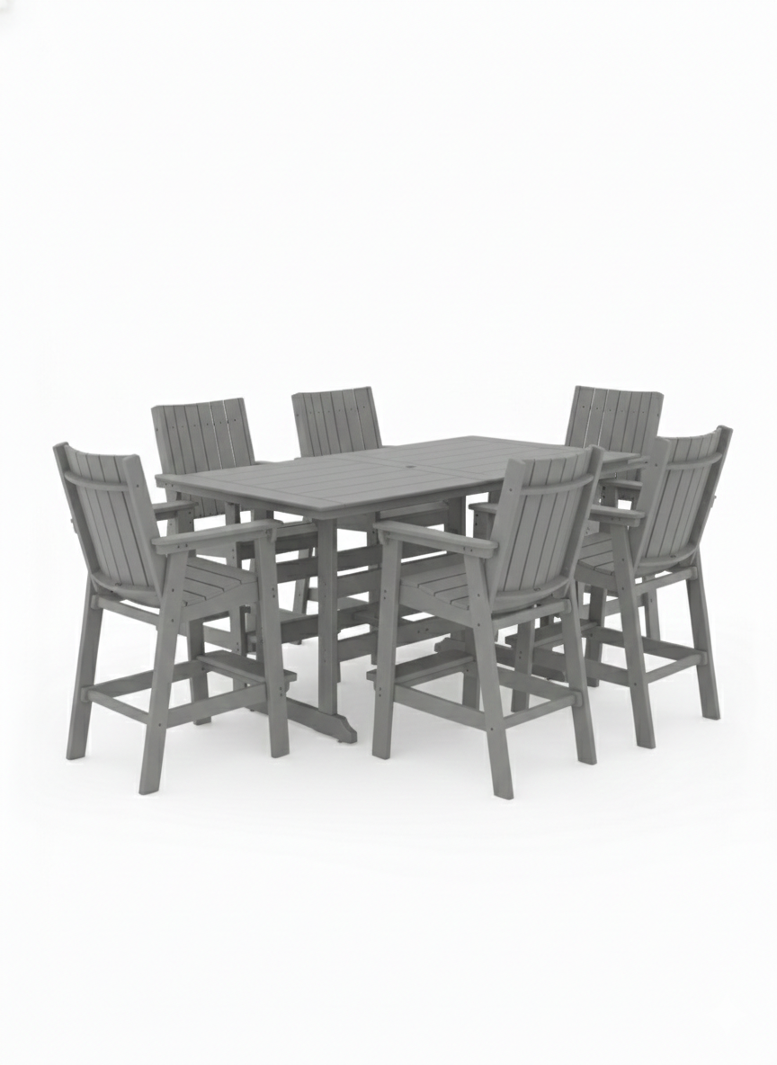 Callaway 7-Piece Farmhouse Bar-Height Dining Set