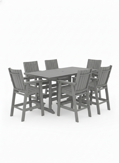 Callaway 7-Piece Farmhouse Bar-Height Dining Set