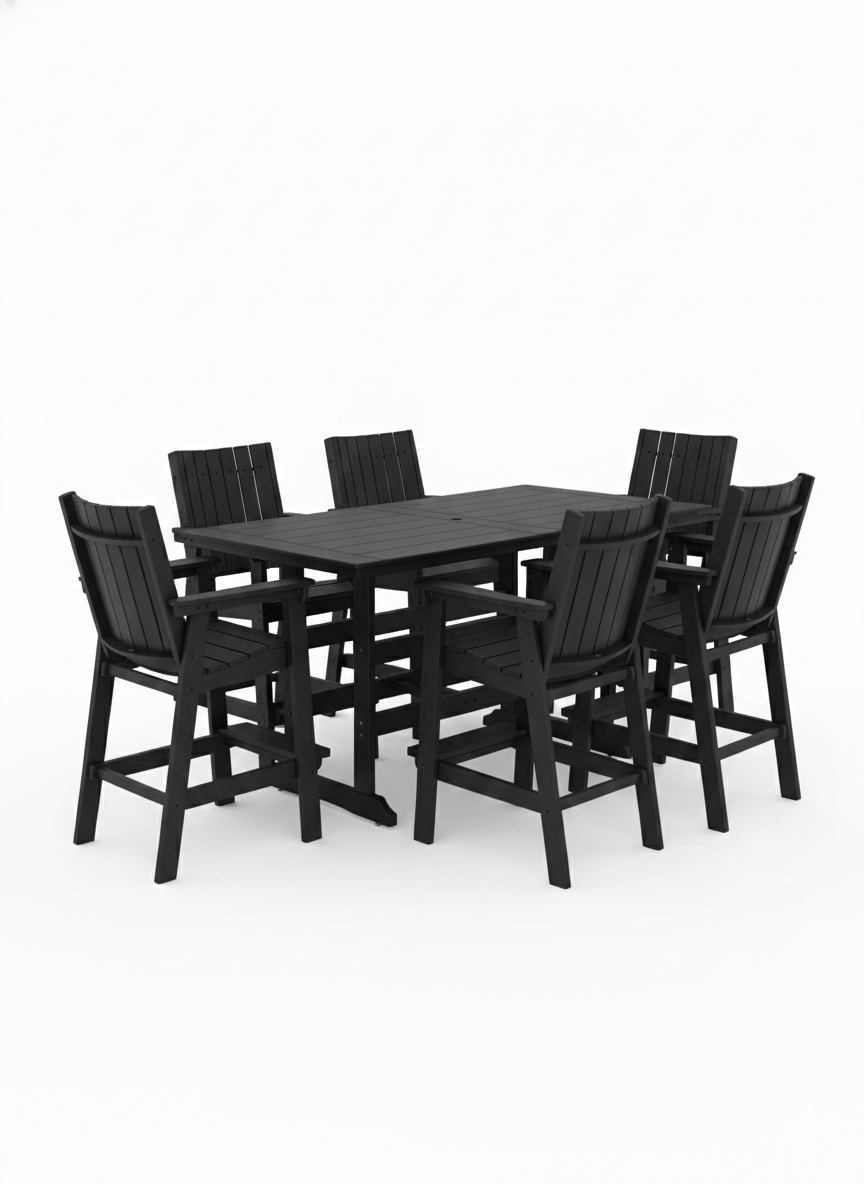 Callaway 7-Piece Farmhouse Bar-Height Dining Set