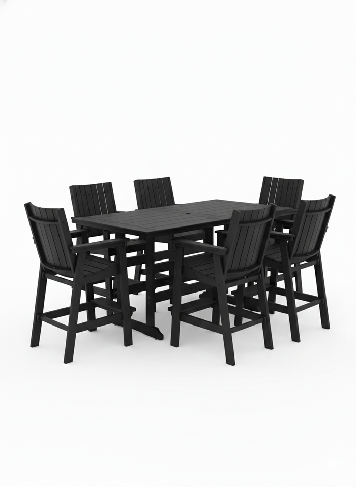 Callaway 7-Piece Farmhouse Bar-Height Dining Set