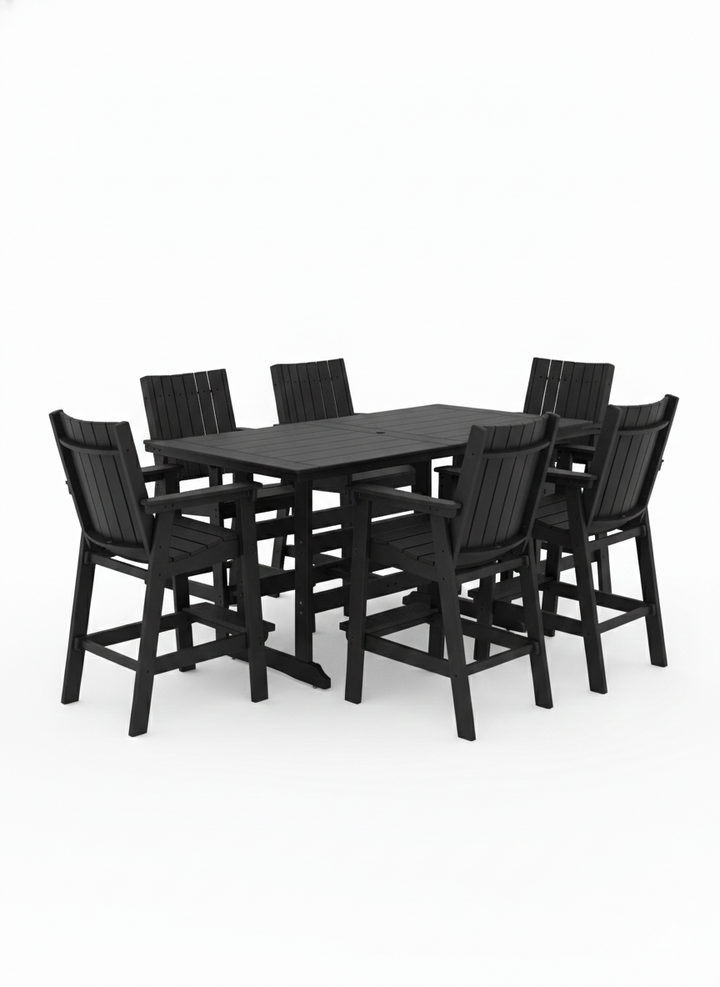 Callaway 7-Piece Farmhouse Bar-Height Dining Set