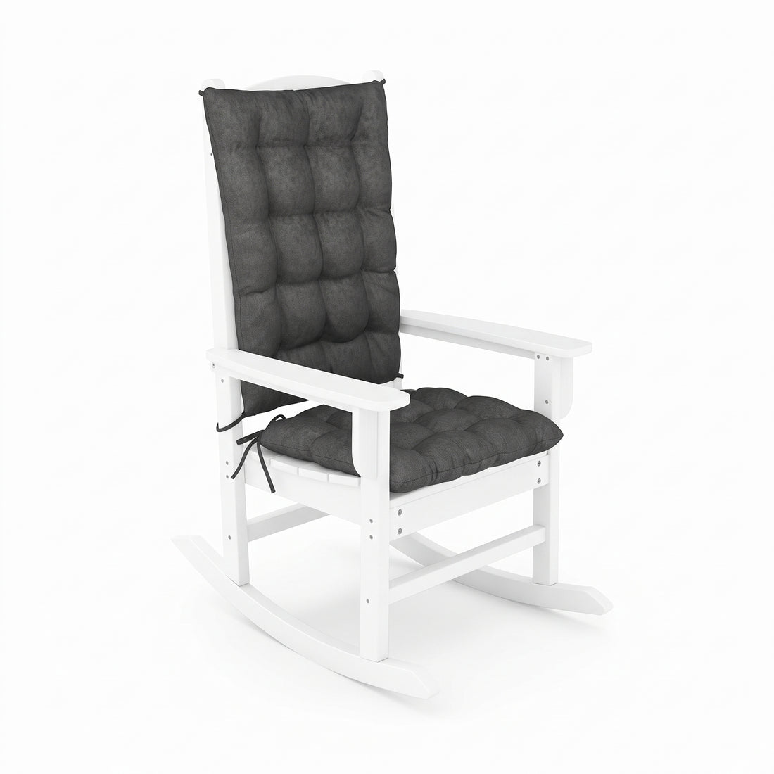 Micro-Suede Graphite Grey Rocking Chair Cushions - Latex Foam Fill
