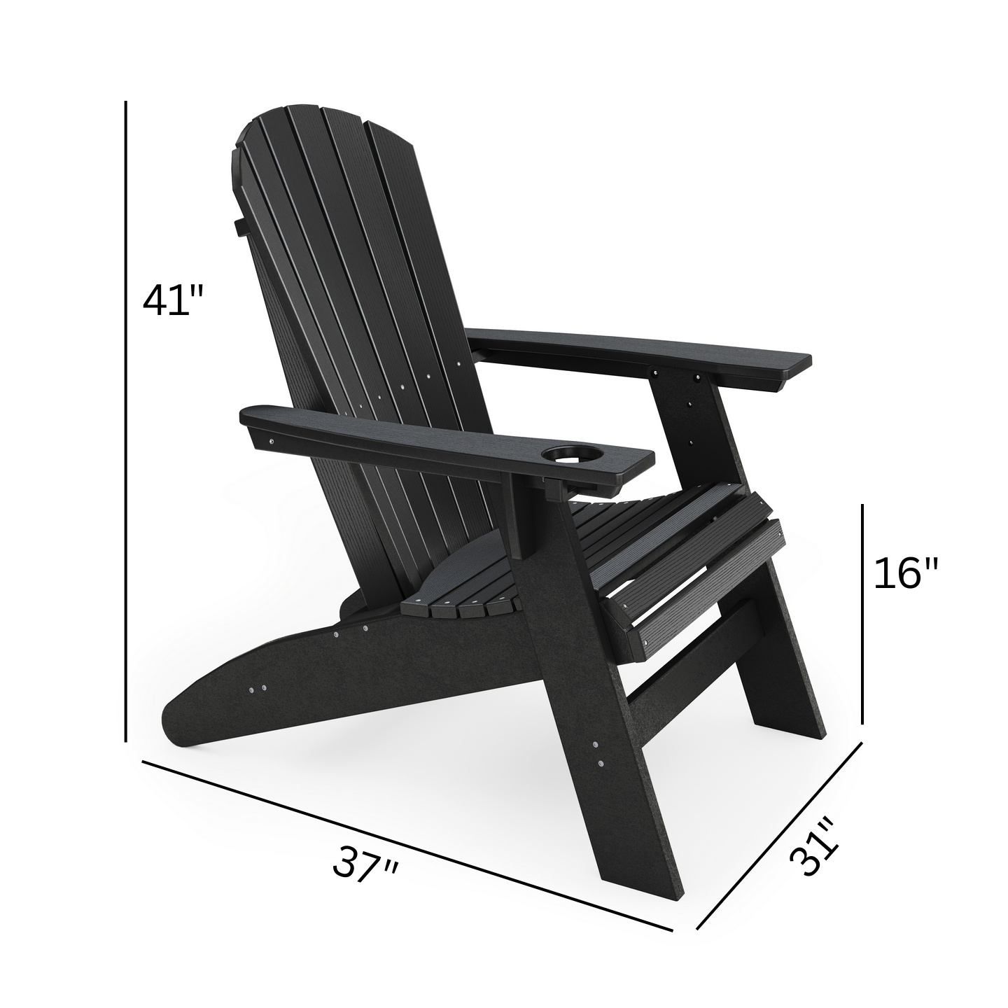 St. Simons 4-Piece Curved-Back Adirondack Chair Set