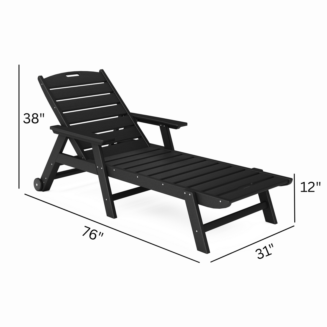 St. Simons 3-Piece Flat Chaise Lounge Set with Side Table