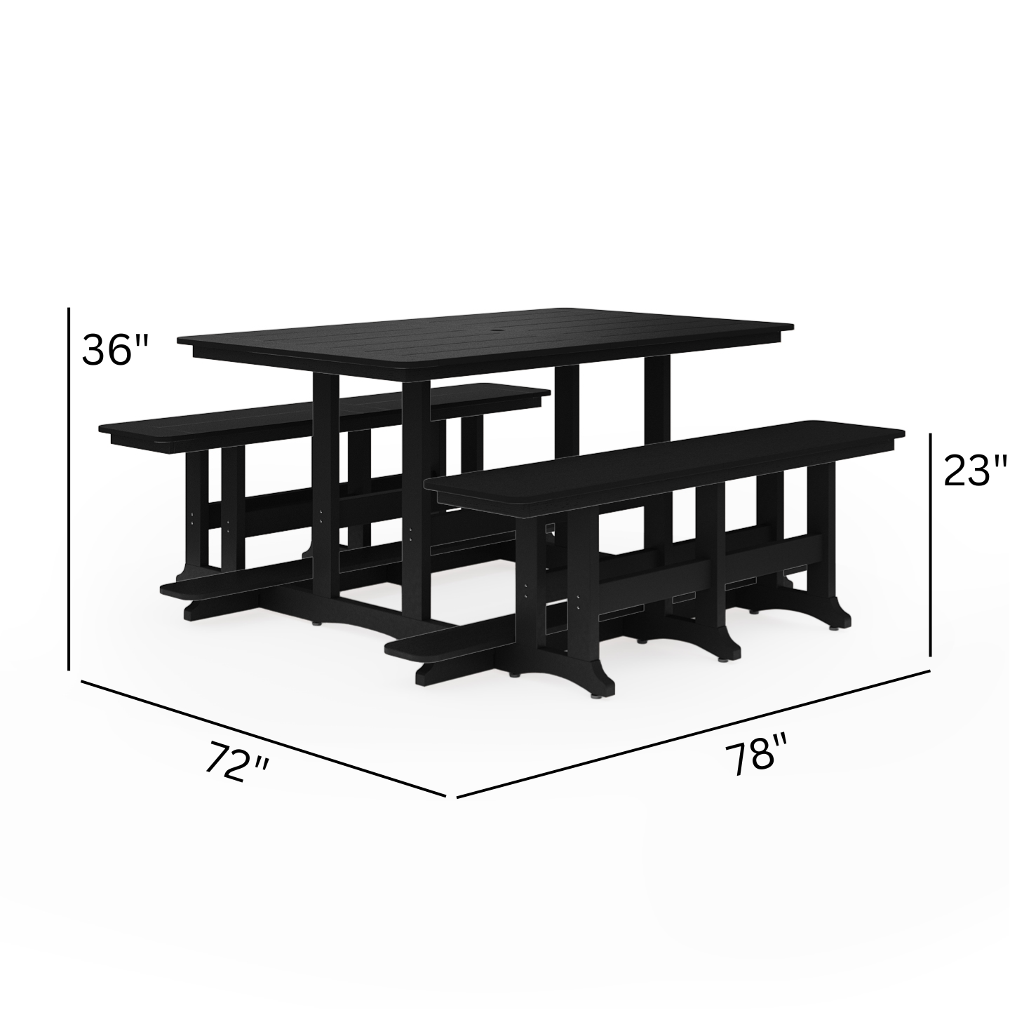 39X72 Picnic Table wBench Counter High