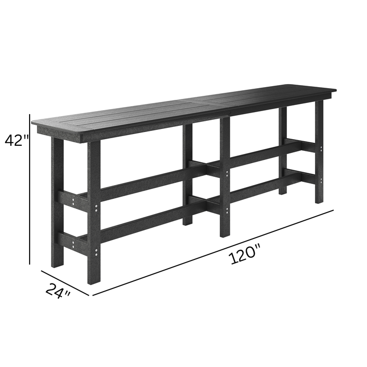 24" x 120" Rally Bar Height Table