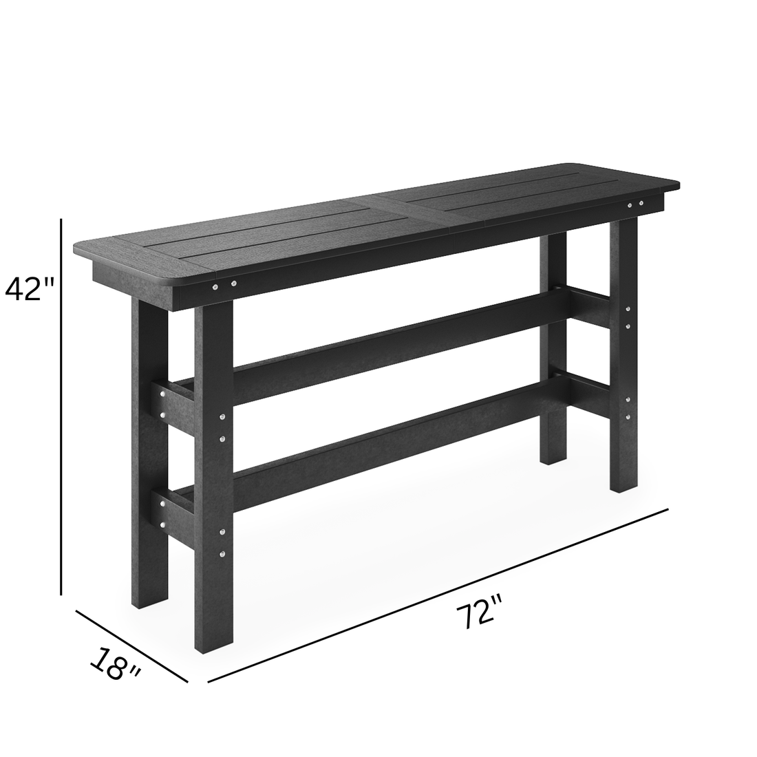 72" Rail Hugger Bar Table