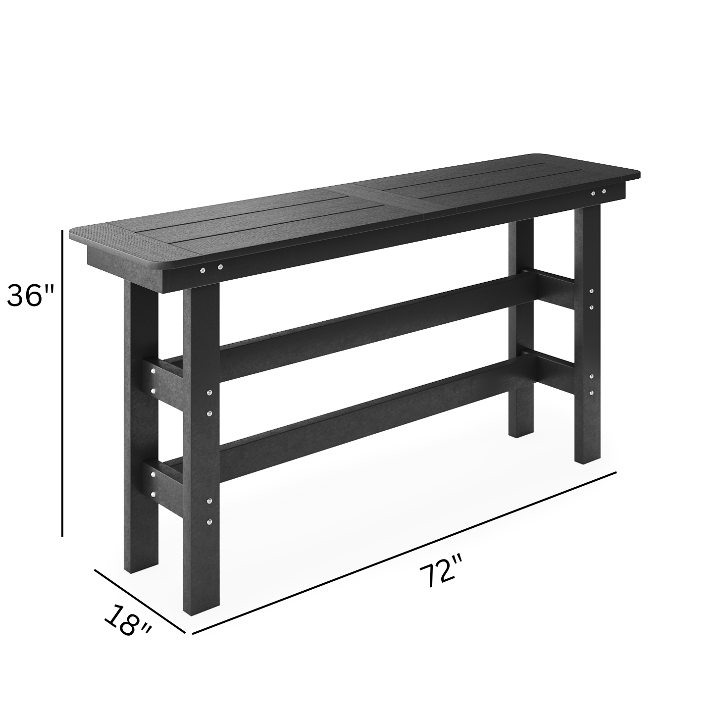 72" Rail Hugger Counter Table