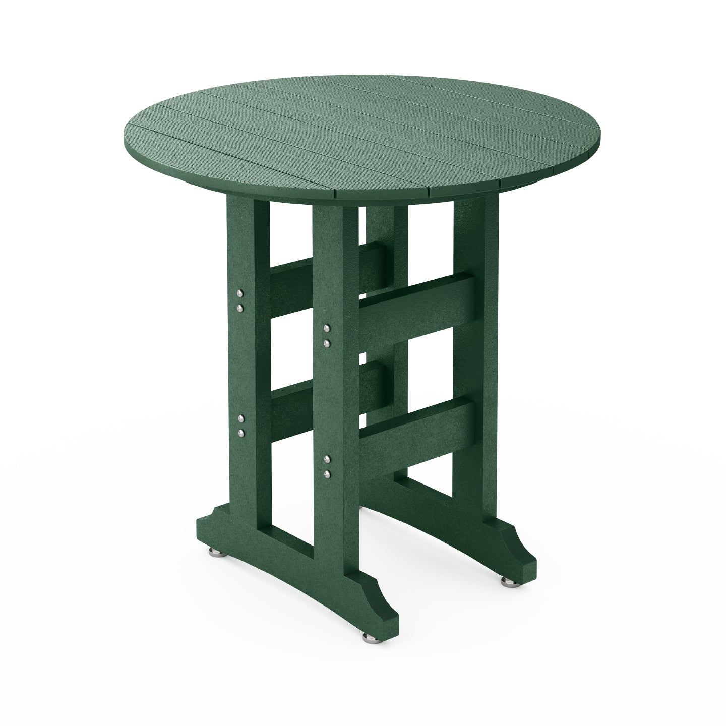 SoPoly 36" Round Augusta Green outdoor table counter height on a white background