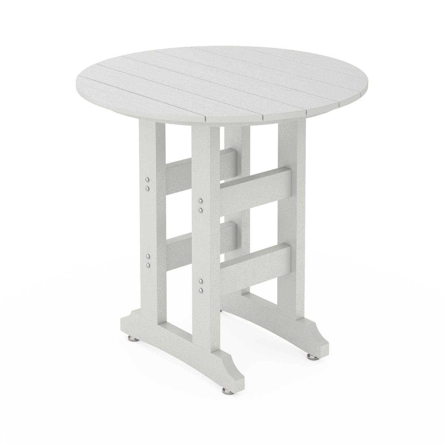 SoPoly 36" Round Heron Grey outdoor table counter height on a white background