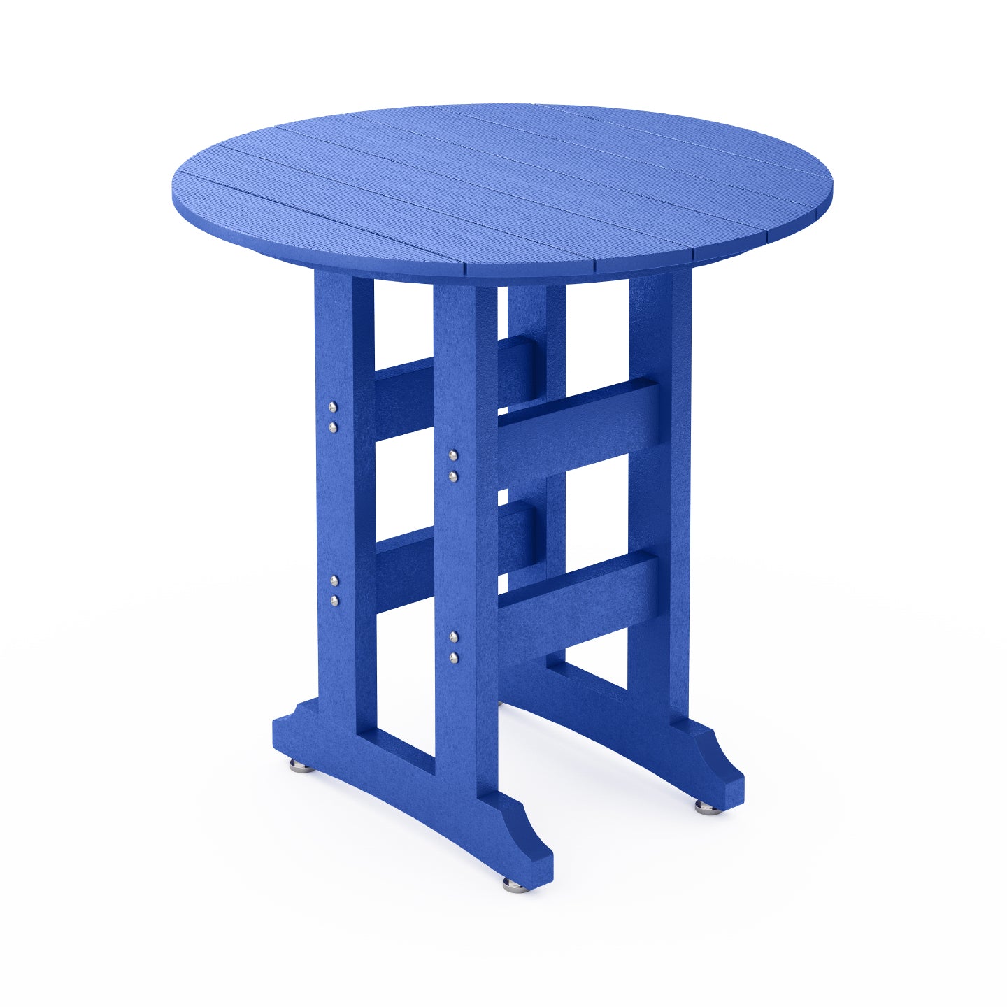 SoPoly 36" Round Magnolia Springs Blue outdoor table counter height on a white background