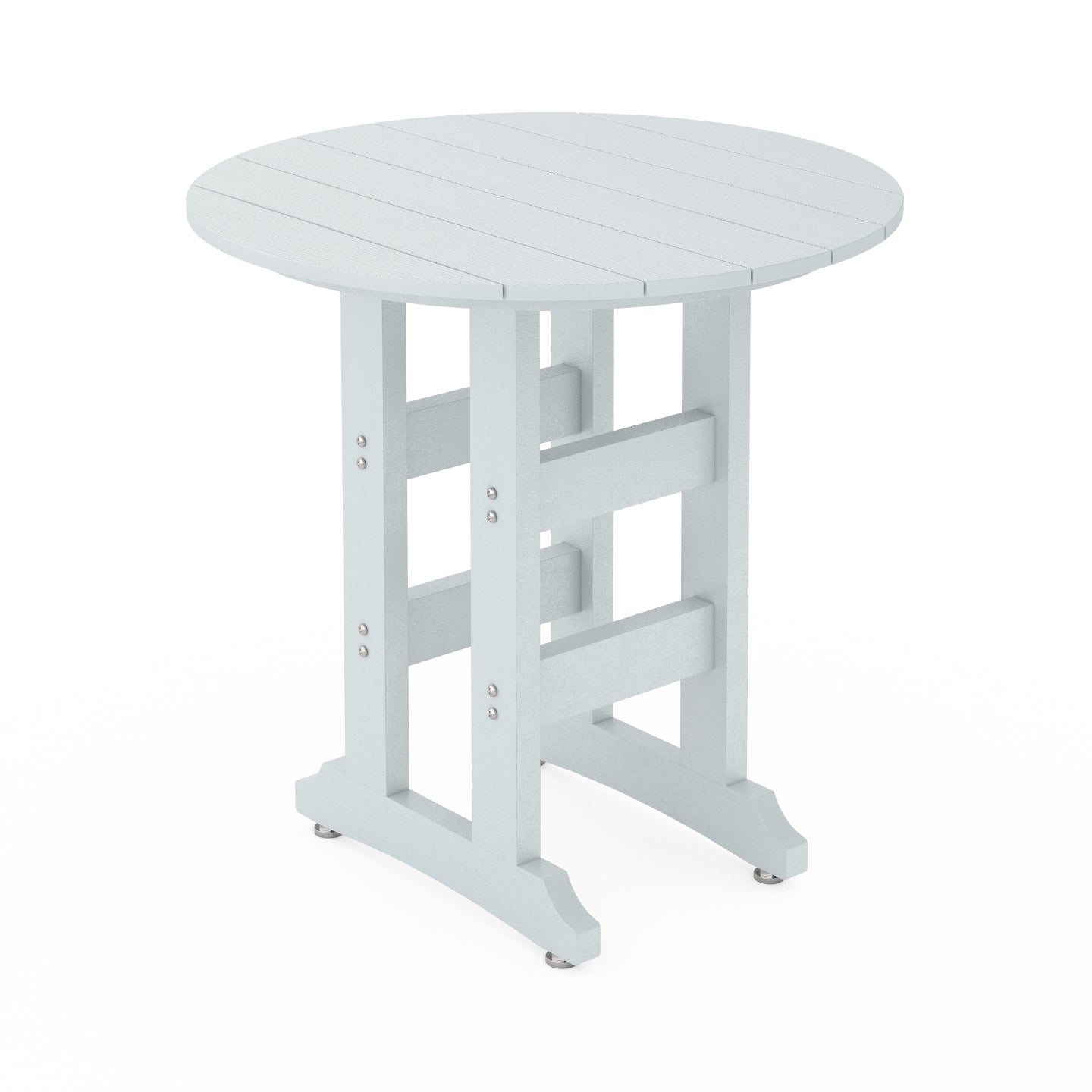 SoPoly 36" Round Stone Mountain Grey outdoor table counter height on a white background