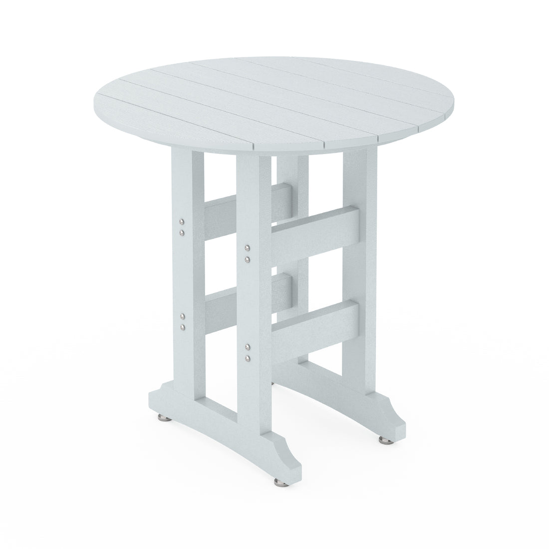SoPoly 36" Round Stone Mountain Grey outdoor table counter height on a white background