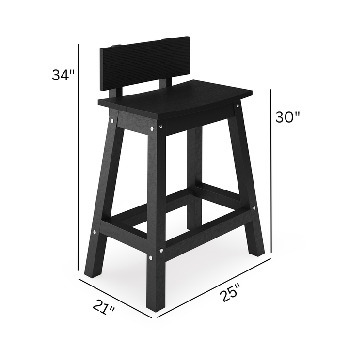 Saddle Counter Stool w/ Back