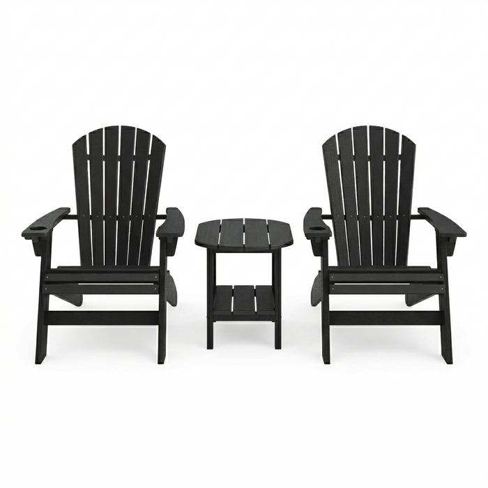 St. Simons 3-Piece Adirondack Chair and Oval Side Table Set