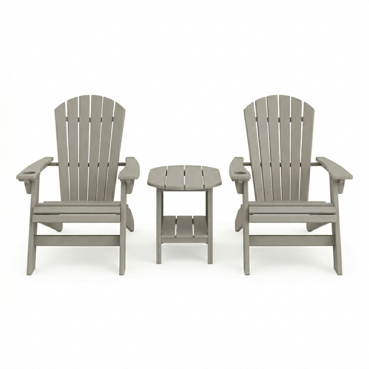 St. Simons 3-Piece Adirondack Chair and Oval Side Table Set