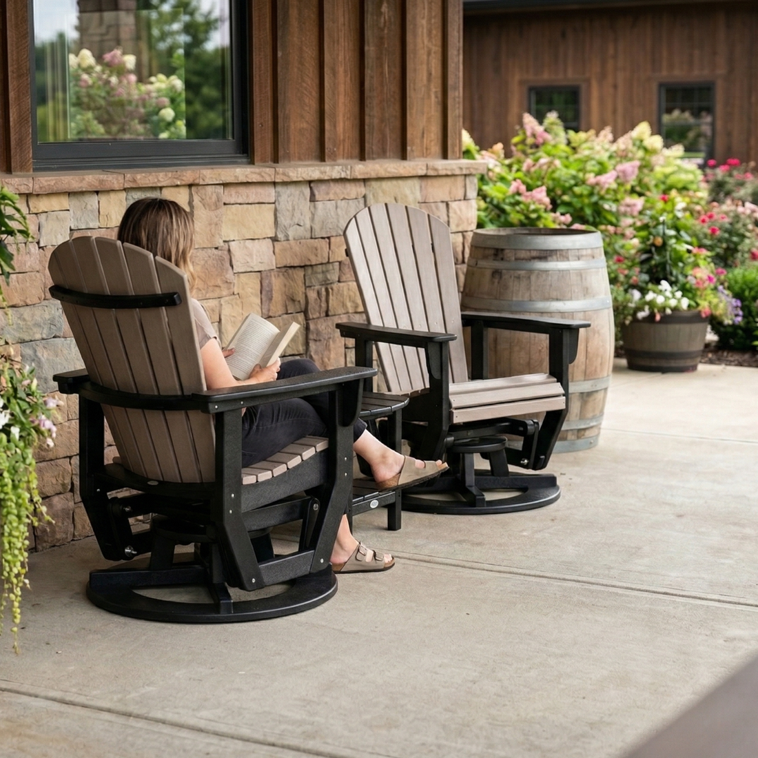 St. Simons 3-Piece Swivel Glider Set with Side Table