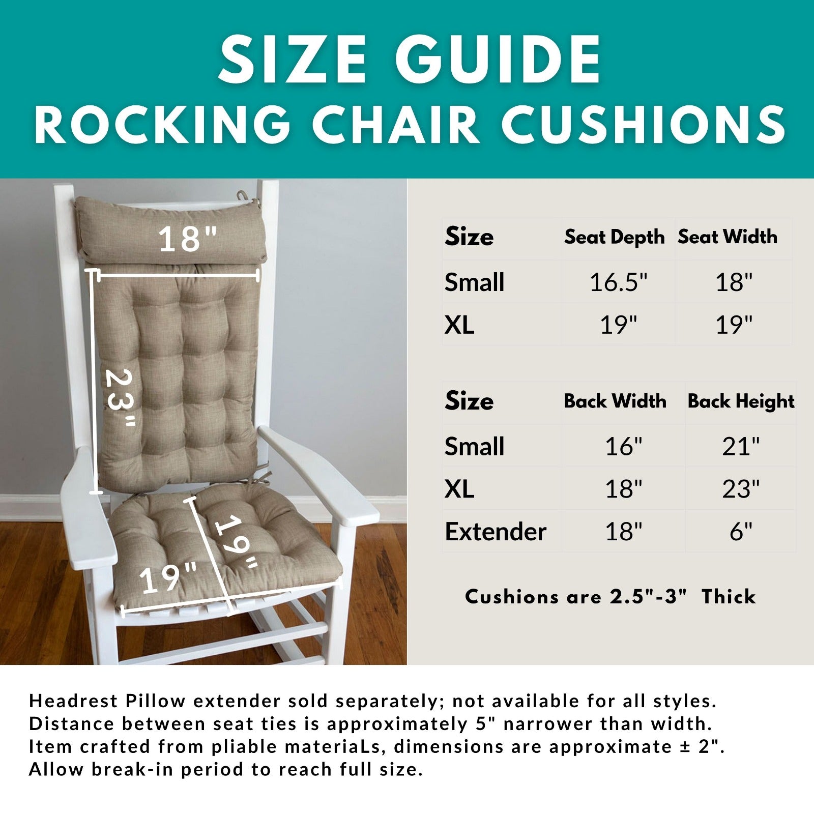 Farmhouse Check Black & White Checkered Rocking Chair Cushions - Made in USA