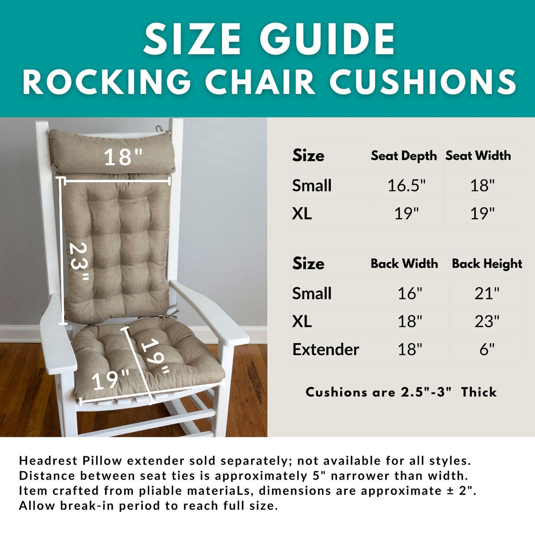 Farmhouse Check Black & White Checkered Rocking Chair Cushions - Made in USA