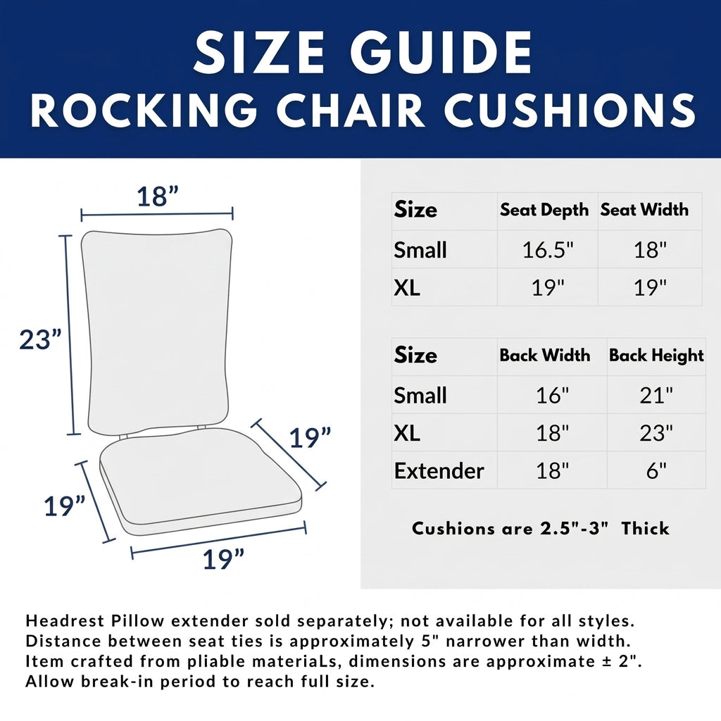 Micro-Suede Graphite Grey Rocking Chair Cushions - Latex Foam Fill