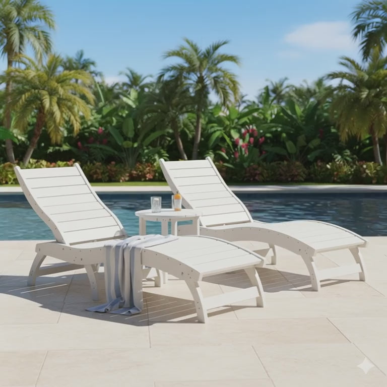 Curved Chaise Lounge (Stackable)